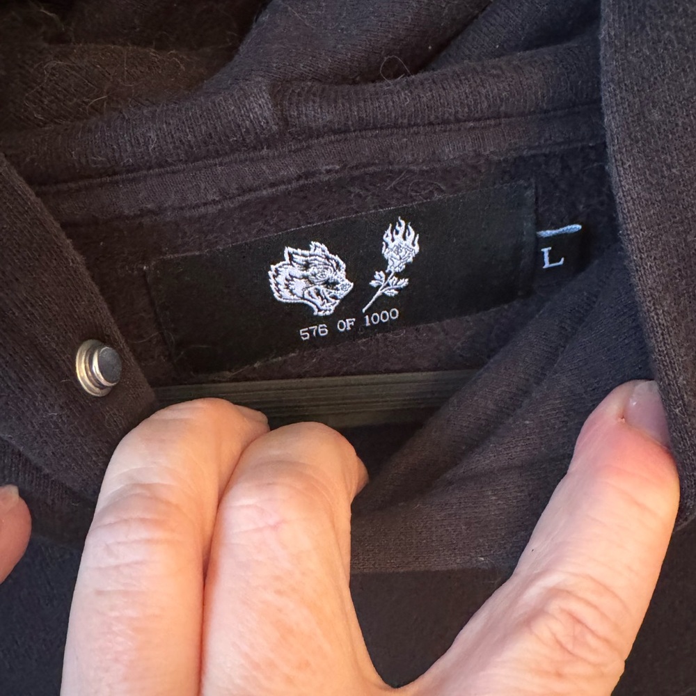 Darc Sport Black Hoodie with Pink Floral Wolf Graphic - Picture 5 of 5